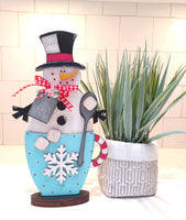 Hot Cocoa Snowman Mug Shelf Sitter